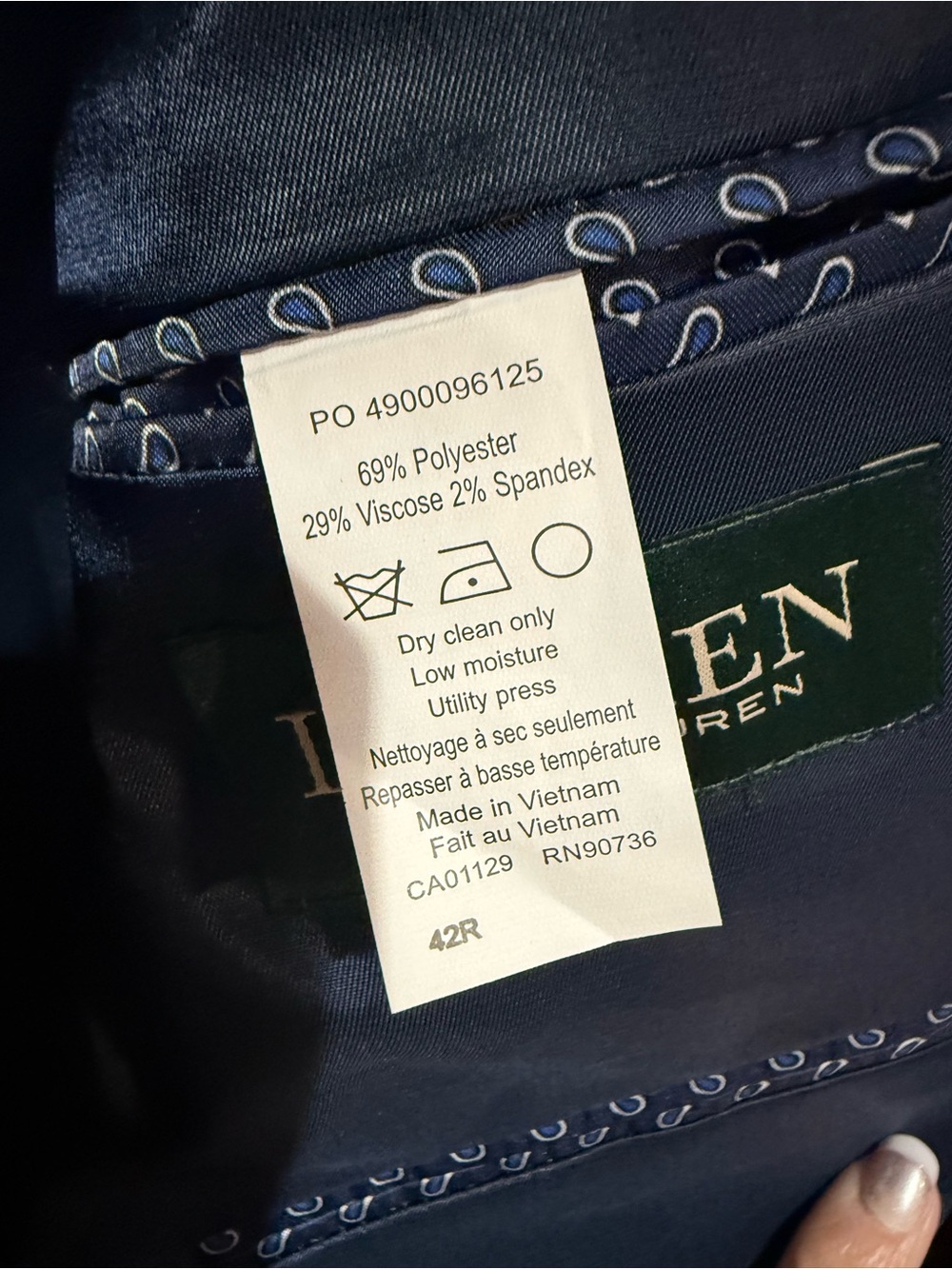 Lauren Ralph Lauren Men’s Blue Plaid Sport Coat Blazer 42R Like New - Picture 10 of 10